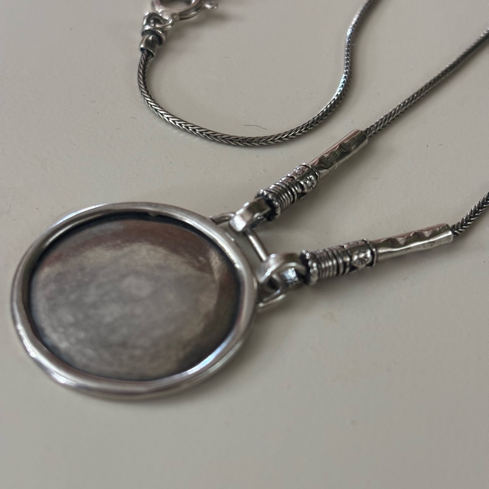 Rare Shablool DIDAE Handmade 925 Sterling Round Pendant Foxtail Chain 17” 12.9g
